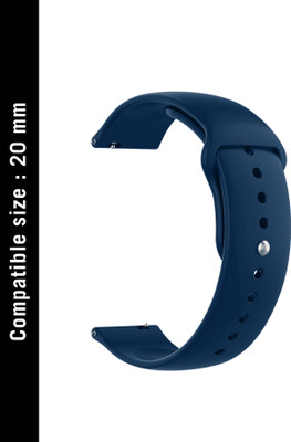 DailyObjects Premium Lightweight Blue Silicone Click Universal Wrist Watch Band for 20mm | Pin & Tuck Closure | Compatible For Samsung/OnePlus/Fitbit Smartwatches Smart Watch Strap(Blue)