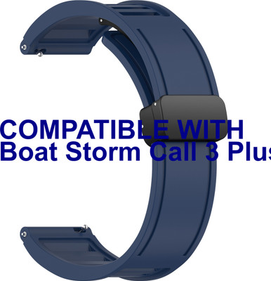 ACM Watch Strap Magnetic Clasp for Boat Storm Call 3 Plus Smartwatch Dark Blue Smart Watch Strap(Blue)