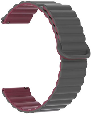 AOnes 22mm Watch Strap Magnetic Silicone Classy Color Belt for Fossil Q Commuter Hybrid Smart Watch Strap(Grey, Purple)