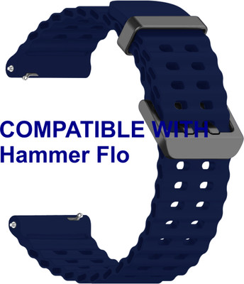 ACM WSM40B22DBL3068 Watch Strap Silicone Sports 22mm for Hammer Flo Smartwatch Belt Dark Blue Smart Watch Strap(Blue)