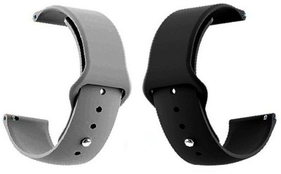 BLACK LOVIES 22 mm Soft Silicon Smartwatch Strap Compatible with Almighty BSW013 Smart Watch Strap(Black, Grey)