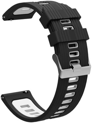 Colorcase Silicon Strap Compatible with Hammer Stroke Smart Watch Smart Watch Strap(Black, White)