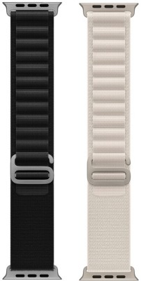 GLowcent Alpine Loop Smart Watch Strap Belt for Ultra Watch 49 mm, Series 8 / 7 45 mm, Series 6 / 5 / 4 44 mm, Series 3 / 2 / 1 42 mm, T800 Ultra, Watch 8 Ultra, i8 Pro Max, W26, T800. Smart Watch Strap(Black, White)