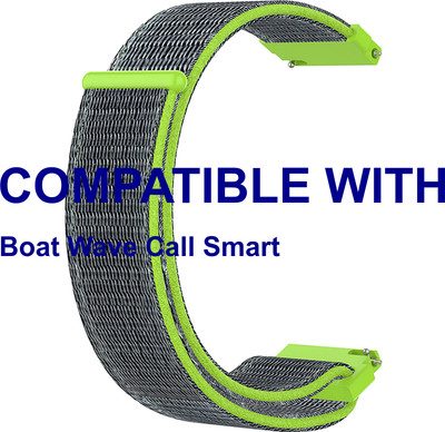 ACM WSM3V22GR3890 Watch Strap Nylon Loop Belt 22mm for |Boat Wave Call Smart Smartwatch Green Smart Watch Strap(Green)