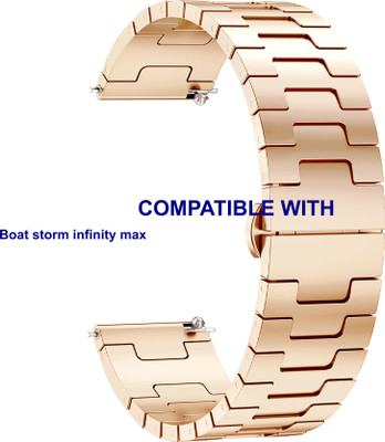 ACM WSM37Y22RSG3917 Watch Strap Metal Steel Belt 22mm for Boat storm infinity max Smartwatch Rose Gold Smart Watch Strap(Gold)