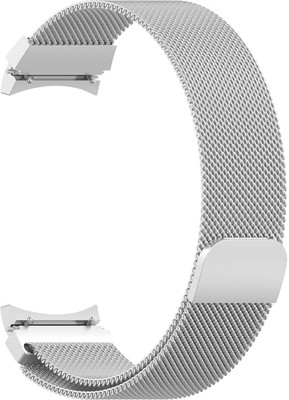 D'Wild Magnetic Strap For Samsung Watch 4/ 4 Classic , Watch 5/5 Pro , Watch 4/5 Smart Watch Strap(Silver)