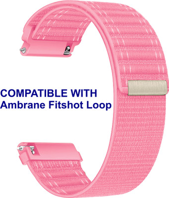 ACM WSM39A22PK2639 Watch Strap Nylon Soft 22mm for Ambrane Fitshot Loop Smartwatch Pink Smart Watch Strap(Pink)