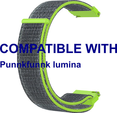 ACM WSM3V22GR3923 Watch Strap Nylon Loop Belt 22mm for Punnkfunnk lumina Smartwatch Green Smart Watch Strap(Green)