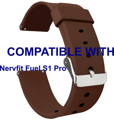 ACM WSM7A22BR3868 Watch Strap Silicone 22mm for Nervfit Fuel S1 Pro Smartwatch Brown Smart Watch Strap(Brown)