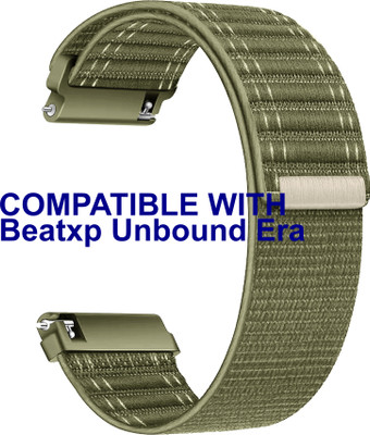 ACM WSM39A22KH3508 Watch Strap Nylon Soft 22mm for Beatxp Unbound Era Smartwatch Belt Khakhi Smart Watch Strap(Green)