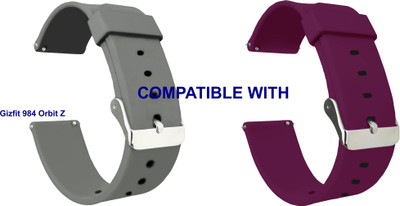 ACM WSM7A22GYPU5021 Pack of 2 Watch Strap Silicone Belt 22mm for Gizfit 984 Orbit Z Smartwatch (Grey/Purple) Smart Watch Strap(Mullti Color)