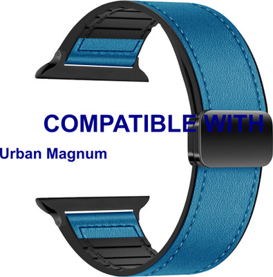 ACM WSM28P40BL1696 Sliding 44mm 49mm Watch Strap Leather Magnetic Silicone for Urban Magnum Smartwatch Blue Smart Watch Strap(Blue)