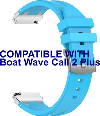 ACM Watch Strap Metal Hook Silicone for Boat Wave Call 2 Plus Smartwatch Blue Smart Watch Strap(Blue)