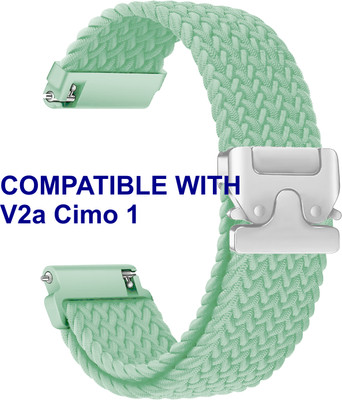 ACM WSM38Z20GR2304 Watch Strap Woven Braided Clipper 20mm for V2a Cimo 1 Smartwatch Green Smart Watch Strap(Green)
