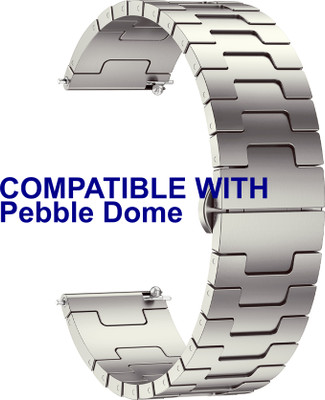ACM Watch Strap Metal Steel for Pebble Dome Smartwatch Titanium Smart Watch Strap(Grey)