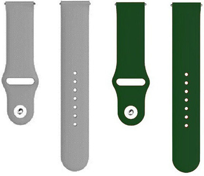 BLACK LOVIES 20 MM Soft Silicon Smartwatch Strap Compatible With Vertex Smart Watch Strap(Grey, Green)