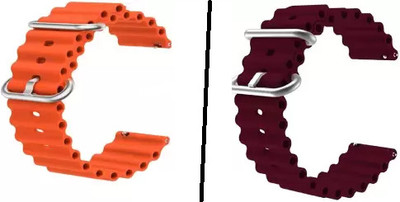 Like Star 22mm Soft Strap (compatible Watch List In Photo & Description) Smart Watch Strap(Orange, Red)