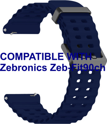 ACM WSM40B20DBL2276 Watch Strap Silicone Sports 20mm for Zebronics Zeb-Fit90ch Smartwatch Dark Blue Smart Watch Strap(Blue)