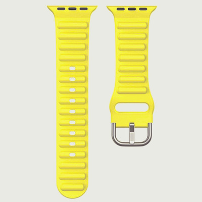 Speeqo Premium 42/44/45/49MM Smooth Soft Silicon sport Belt for Series Ultra/8/7/6/5 Smart Watch Strap(Yellow)