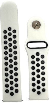 Melfo Dual Design Rubber Strap Compatible with Gionee Stylfit Gsw5 pro Smart Watch Strap(White, Black)