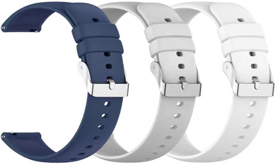 AOnes Pack of 3 Silicone Belt for Boult Drift 1.69 Smart Watch Strap(Black, Grey, White)