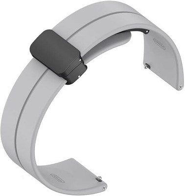 RUPELIK 22mm Silicon Strap Compatible for All 22mm watches(Check Image and Description) Smart Watch Strap(Grey)