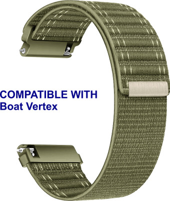 ACM WSM39A20KH2302 Watch Strap Nylon Soft 20mm for Boat Vertex Smartwatch Khakhi Smart Watch Strap(Green)
