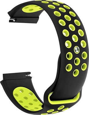 ACM Watch Strap Silicone for Pebble Spectra Pro Smartwatch Black & Green Smart Watch Strap(Mullti Color)