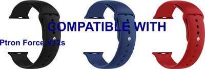 ACM WSM2P40BKDBLRD1559N1 Pack of 3 Sliding 44mm 49mm Watch Strap Silicone Belt for Ptron Force X12s Smartwatch Black/Dark Blue/Red Smart Watch Strap(Mullti Color)