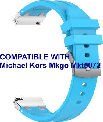 ACM WSM36X20BL1141 Watch Strap Metal Hook Silicone 20mm for Michael Kors Mkgo Mkt5072 Smartwatch Blue Smart Watch Strap(Blue)