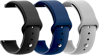 BLACK LOVIES 22 MM Smartwatch straps Pack of 3 Smart Watch Strap(Black, Grey, Blue)