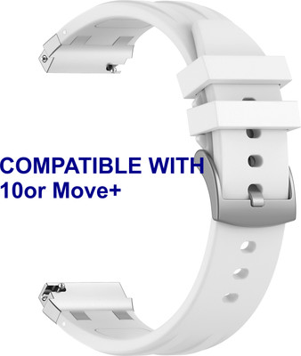 ACM WSM36X20WT1405 Watch Strap Metal Hook Silicone 20mm for 10or Move+ Smartwatch White Smart Watch Strap(White)