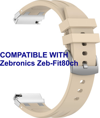 ACM WSM36X20ST2356 Watch Strap Metal Hook Silicone 20mm for Zebronics Zeb-Fit80ch Smartwatch Starlight Smart Watch Strap(White)