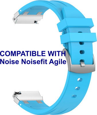 ACM WSM36X22BL2128 Watch Strap Metal Hook Silicone 22mm for Noise Noisefit Agile Smartwatch Blue Smart Watch Strap(Blue)