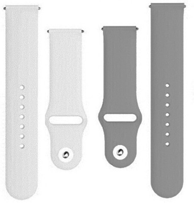 BLACK LOVIES 22 mm Soft Silicon Smartwatch Strap Compatible with Noise. Fit Core Smart Watch Strap(White, Grey)