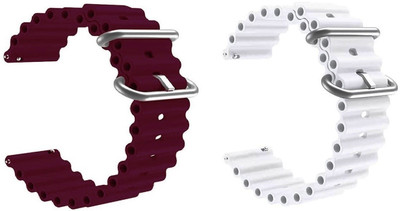 PUNAK 20 MM OCEAN SPORT SMARTWATCH BAND STRAPS Smart Watch Strap(White, Purple)