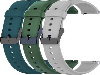 TRENDINGVIEW 22mm Smart Watch Strap (Combo Pack of 3) Silicone Belt with Quick Release Pins | Adjustable Length Smart Watch Strap(Mullti Color)