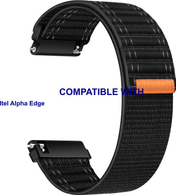 ACM WSM39A22BK5031 Watch Strap Nylon Soft Belt 22mm for Itel Alpha Edge Smartwatch Black Smart Watch Strap(Black)