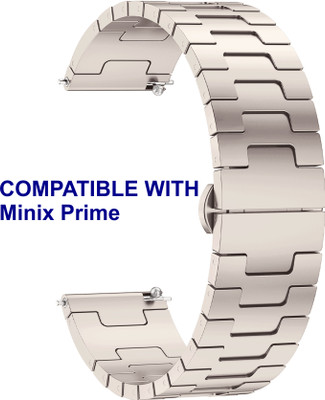 ACM WSM37Y22ST2991 Watch Strap Metal Steel 22mm for Minix Prime Smartwatch Belt Starlight Smart Watch Strap(White)