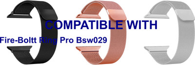 ACM WSM4M40BKRSGSL1123N1 Pack of 3 Sliding 44mm 49mm Watch Strap Magnetic for |Fire-Boltt Ring Pro Bsw029 Smartwatch Black/Rose Gold Pink/Silver Smart Watch Strap(Mullti Color)
