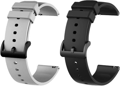 BLACK LOVIES 22 mm Soft Silicon Smartwatch Strap Compatible with Noise. Fit Buzz Smart Watch Strap(Black, Grey)