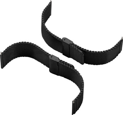 ACM Watch Strap Adjustable Metal for Skagen Falster 2 Smartwatch Belt Black Smart Watch Strap(Black)