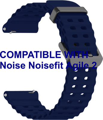 ACM WSM40B22DBL2902 Watch Strap Silicone Sports 22mm for Noise Noisefit Agile 2 Smartwatch Belt Dark Blue Smart Watch Strap(Blue)