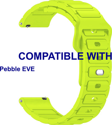 ACM WSM32T22LM3921 Watch Strap Silicone Belt Button 22mm for Pebble EVE Smartwatch Lime Smart Watch Strap(Green)