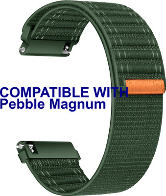 ACM WSM39A22GR3488 Watch Strap Nylon Soft 22mm for Pebble Magnum Smartwatch Belt Green Smart Watch Strap(Green)