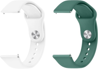 Upthrust Pure Elegance Combat Green & White Ivory 20mm (Pack of 2) Smart Watch Strap(Green, White)