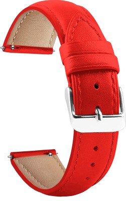 ACM Watch Strap Leather Belt for Ambrane Wise Glaze Smartwatch Band Red Smart Watch Strap(Red)