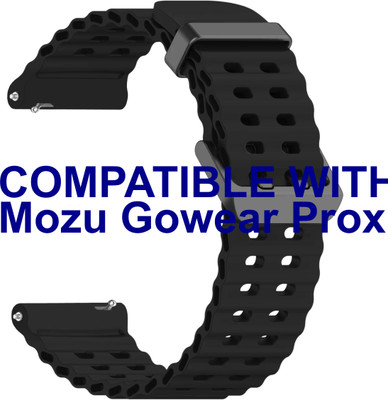 ACM Watch Strap Silicone Sports 22mm for Mozu Gowear Prox Smartwatch Black M40 Smart Watch Strap(Black)