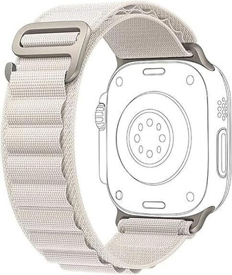 PREMBROTHERS Nylon Bands Compatible with 49mm (Only Alpine Loop Strap, (Watch Not Included) Smart Watch Strap(White)