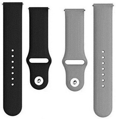 BLACK LOVIES 22 mm Soft Silicon Smartwatch Strap Compatible with Noiise .Fit - Core Smart Watch Strap(Black, Grey)